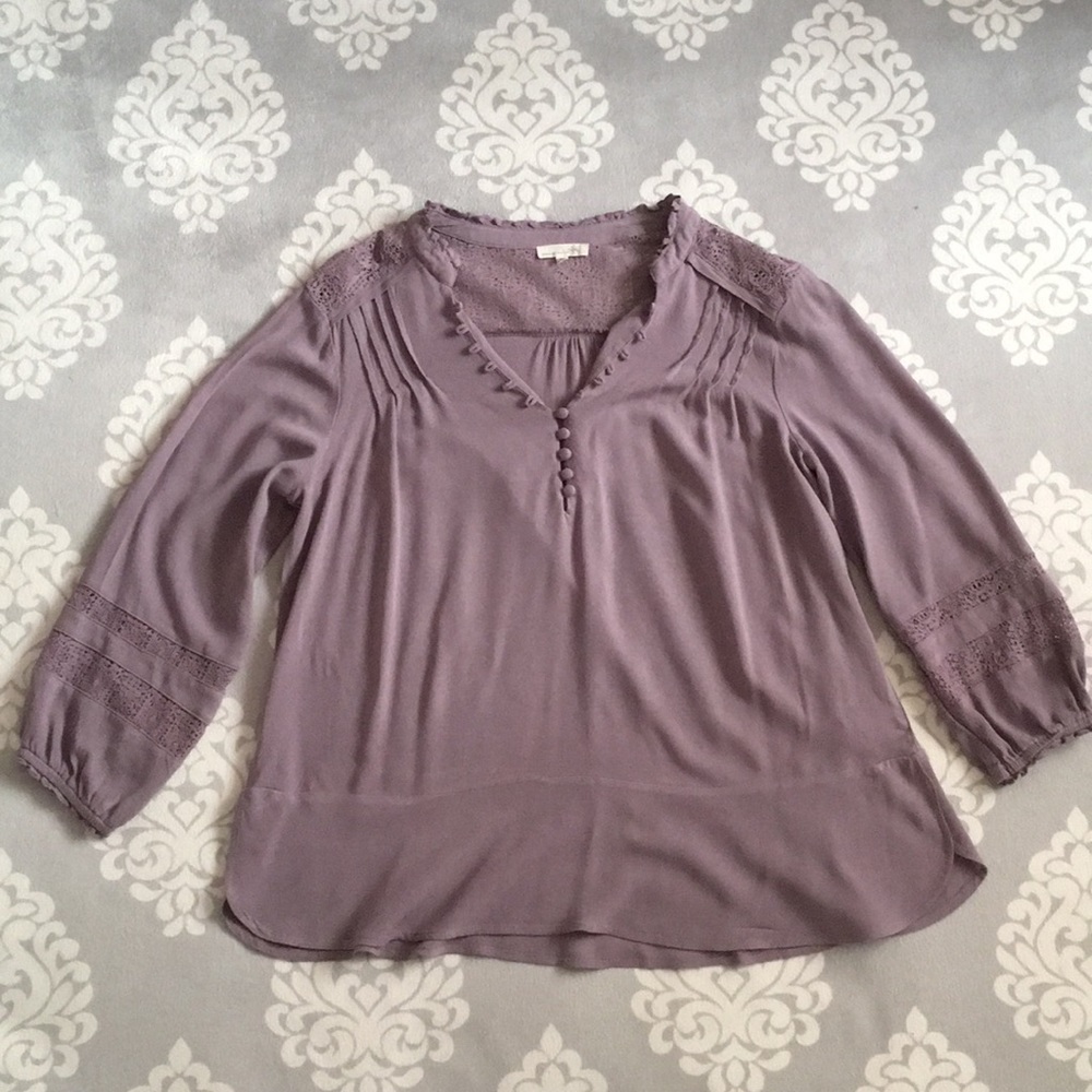 Artisan Crafted - Lavender V-Neck Blouse